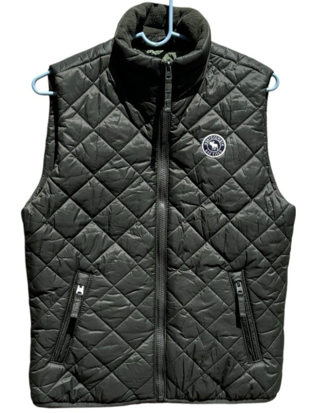 NWT Abercrombie Puffer Vest Boys Large Green Gorpcore Outdoors